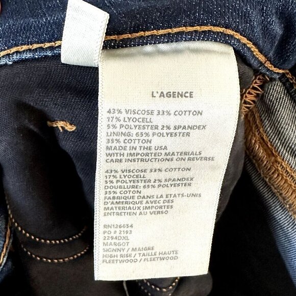 NWT L'AGENCE Margot High Rise Skinny Jean in Fleetwood - Size 31 - Picture 4 of 8